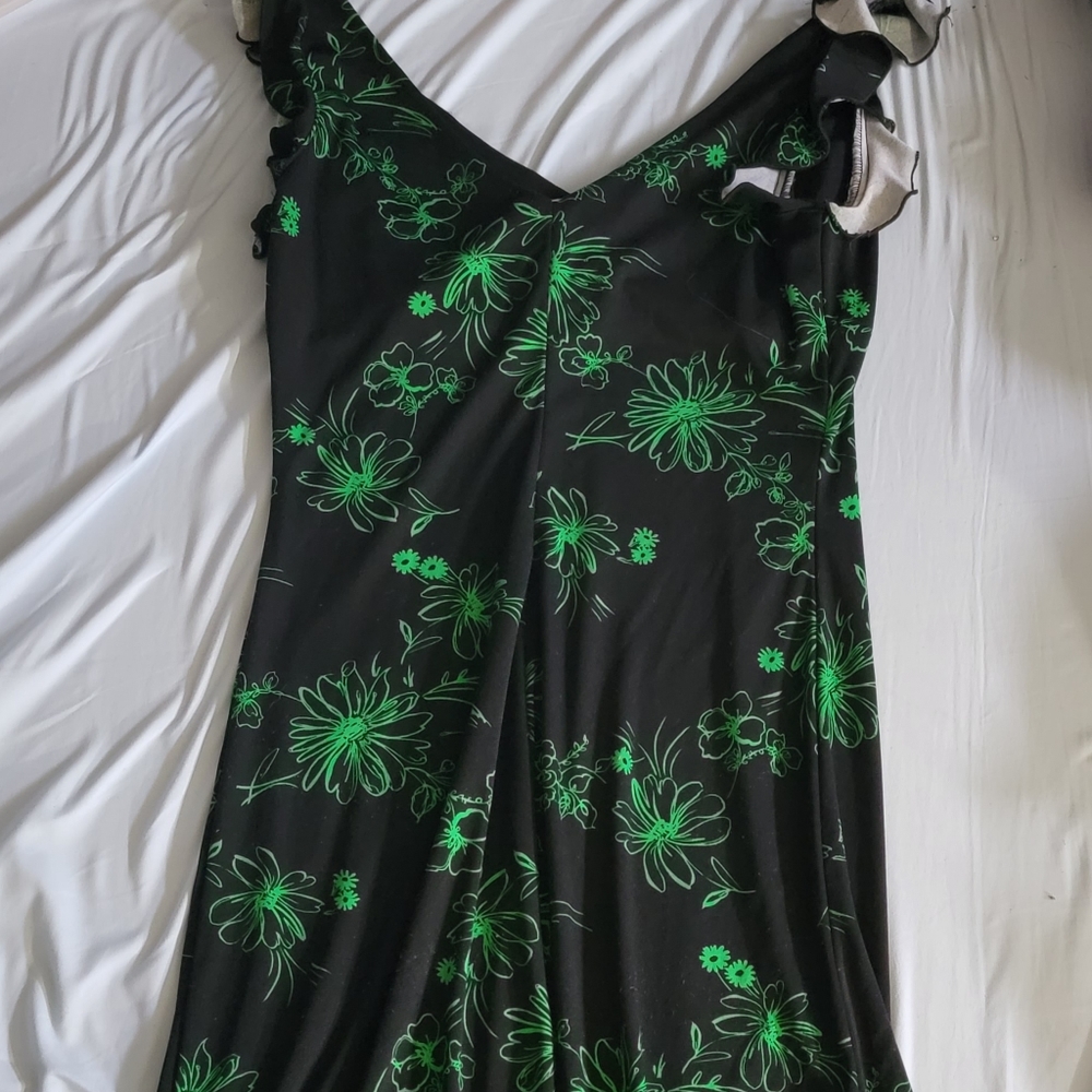 Vintage green and black dress